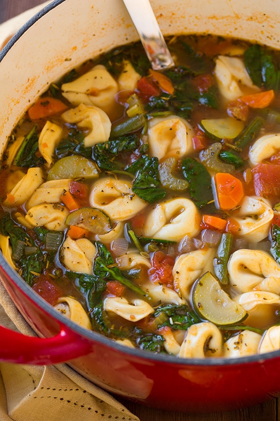 Tuscan Tortellini Vegetable Soup | Cooking Classy