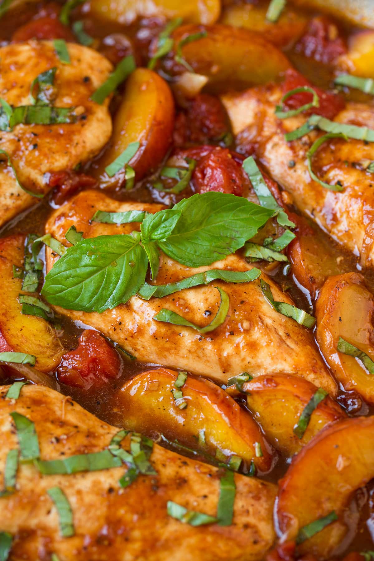 Peach Chicken Close up image of peach chicken