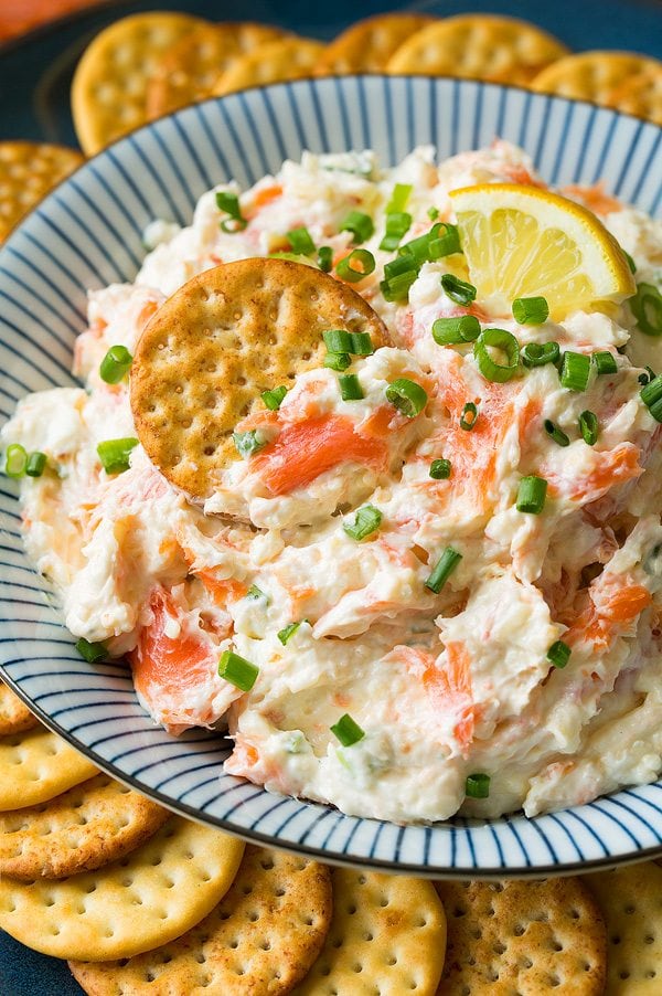 Smoked Salmon Dip Close up image of smoked salmon dip.