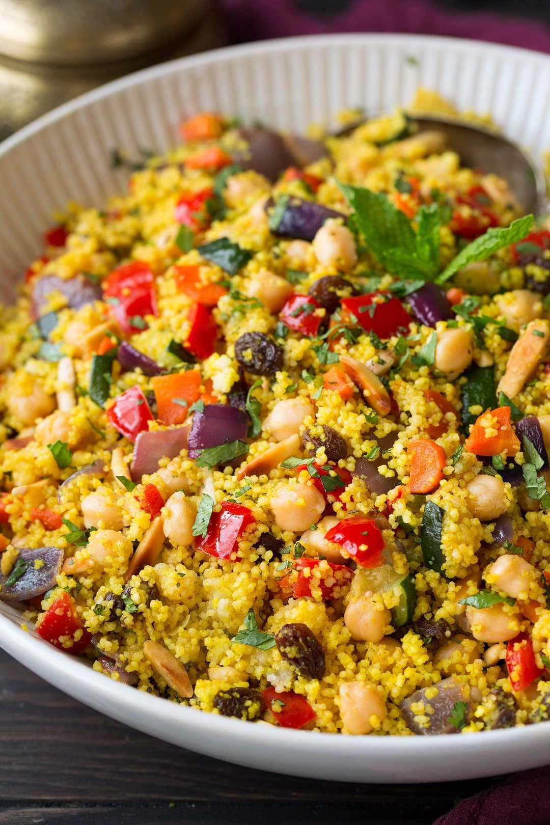 Couscous with Roasted Vegetables, Chick Peas and Almonds Couscous with Roasted Vegetables, Chick Peas and Almonds