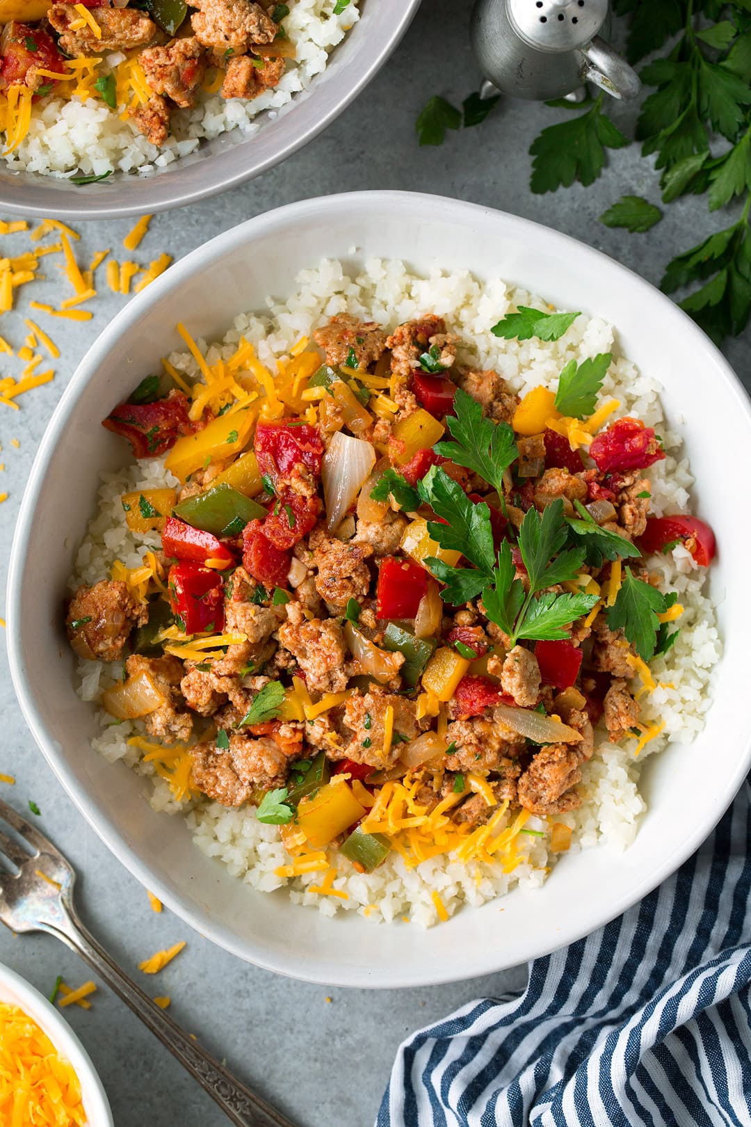Unstuffed Pepper Bowls with Cauliflower Rice Unstuffed Pepper Bowls