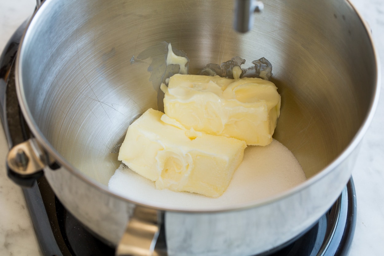 Butter Cookies Showing how to make butter cookies in a stand mixer. Starting by mixing butter and sugar.