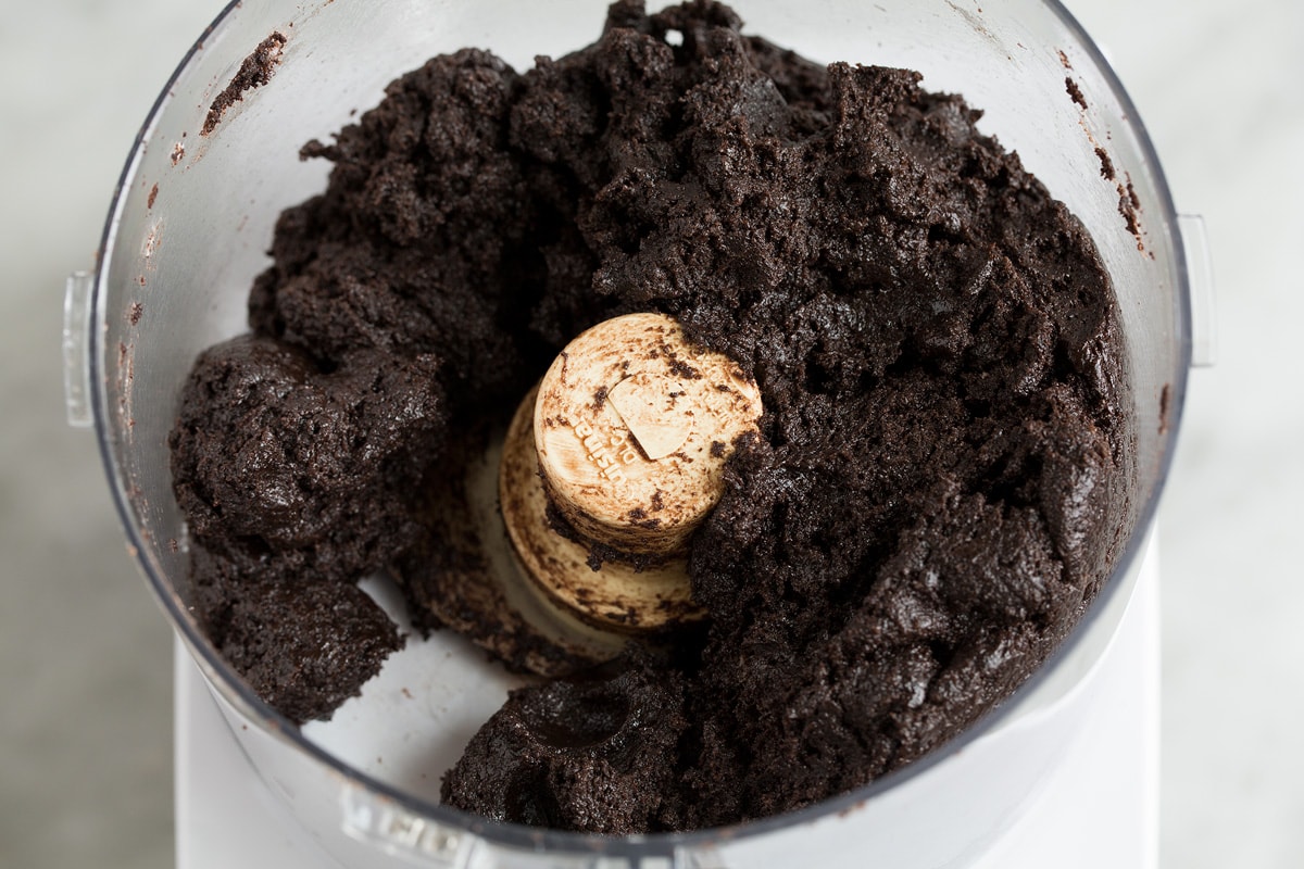 Oreo Balls Oreo Truffles Blended oreo truffle mix in a food processor.