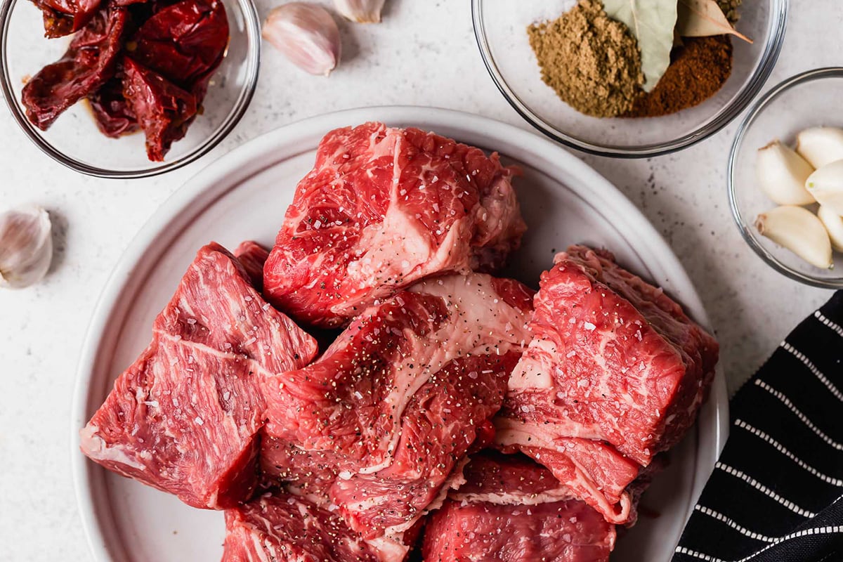 Slow Cooker Barbacoa Beef Ingredients to make barbacoa beef shown here.