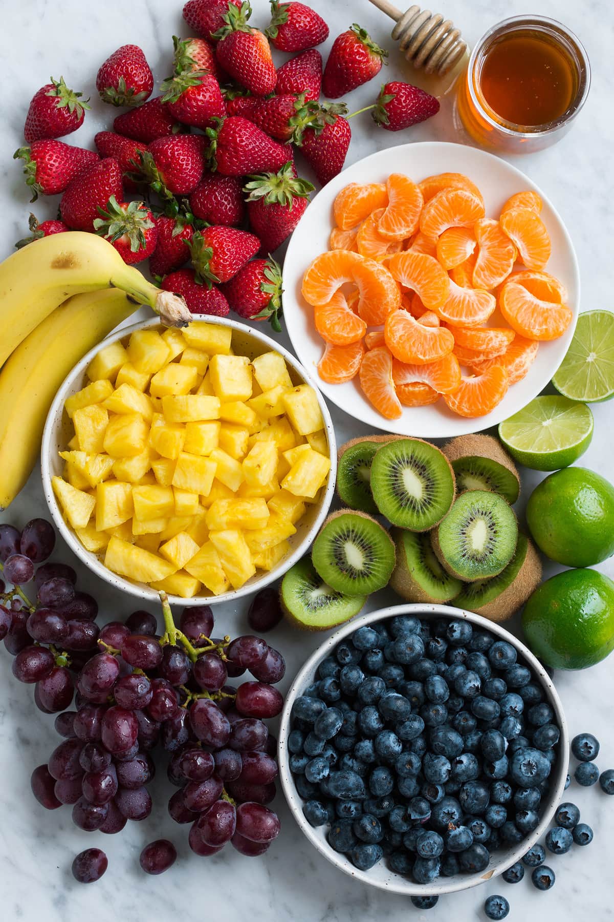 Rainbow Fruit Salad with Honey Lime Dressing Rainbow Fruit Salad