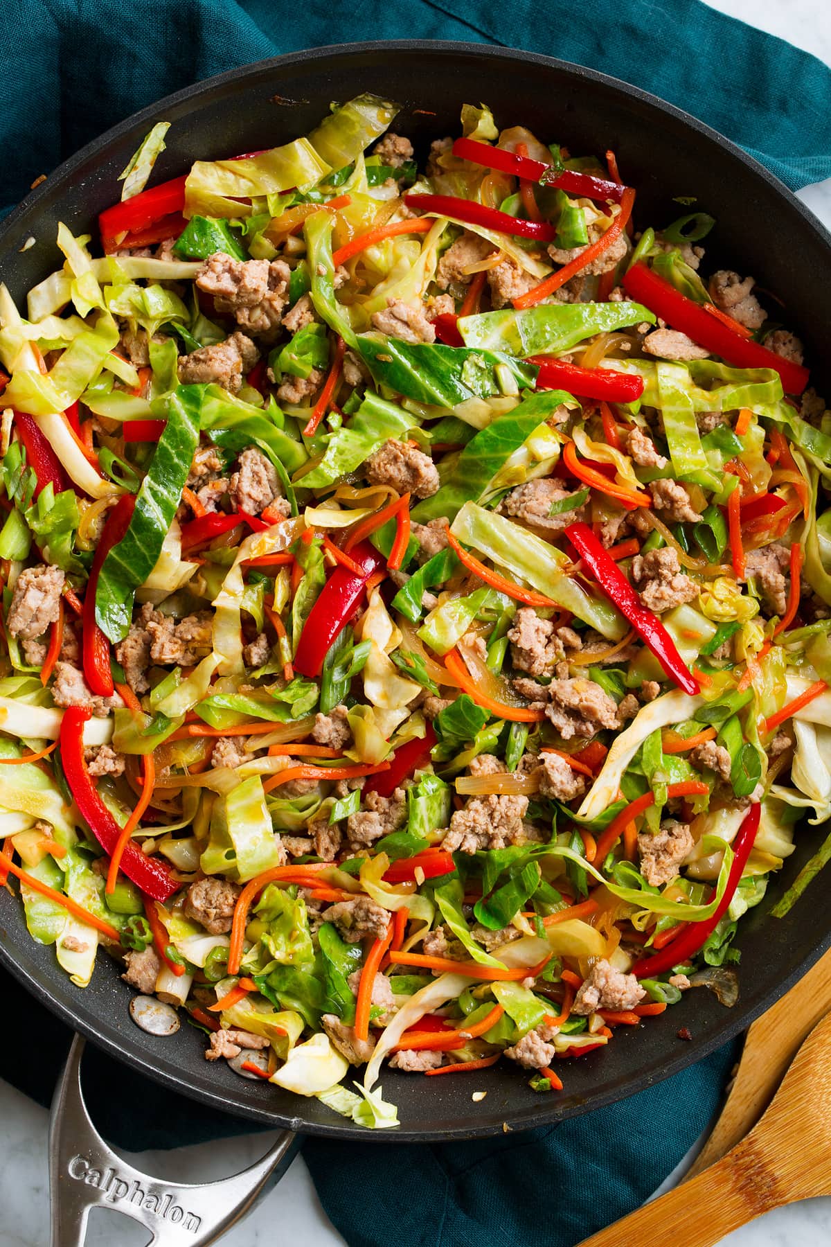 Egg Roll in a Bowl Close up image of egg roll in a bowl in a skillet.