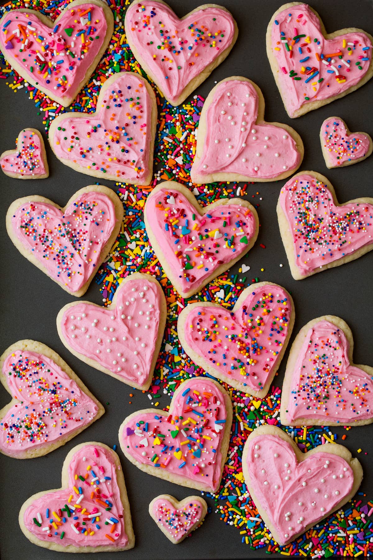 Soft Frosted Sugar Cookies Soft Frosted Sugar Cookies cutout into heart shapes