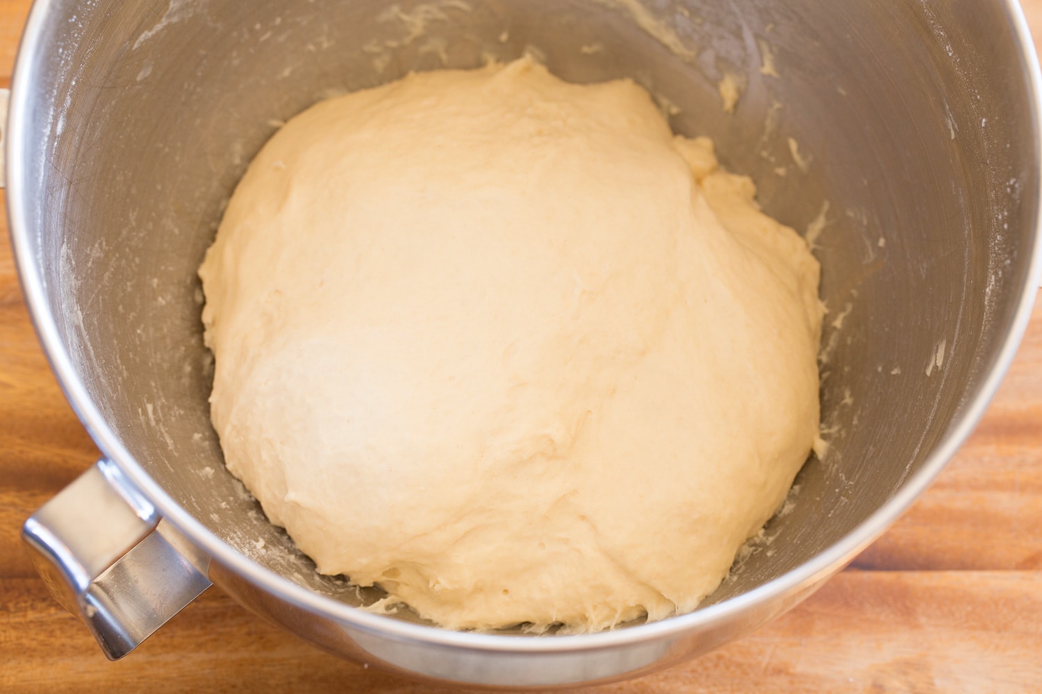 One Hour Dinner Rolls Puffy roll dough.