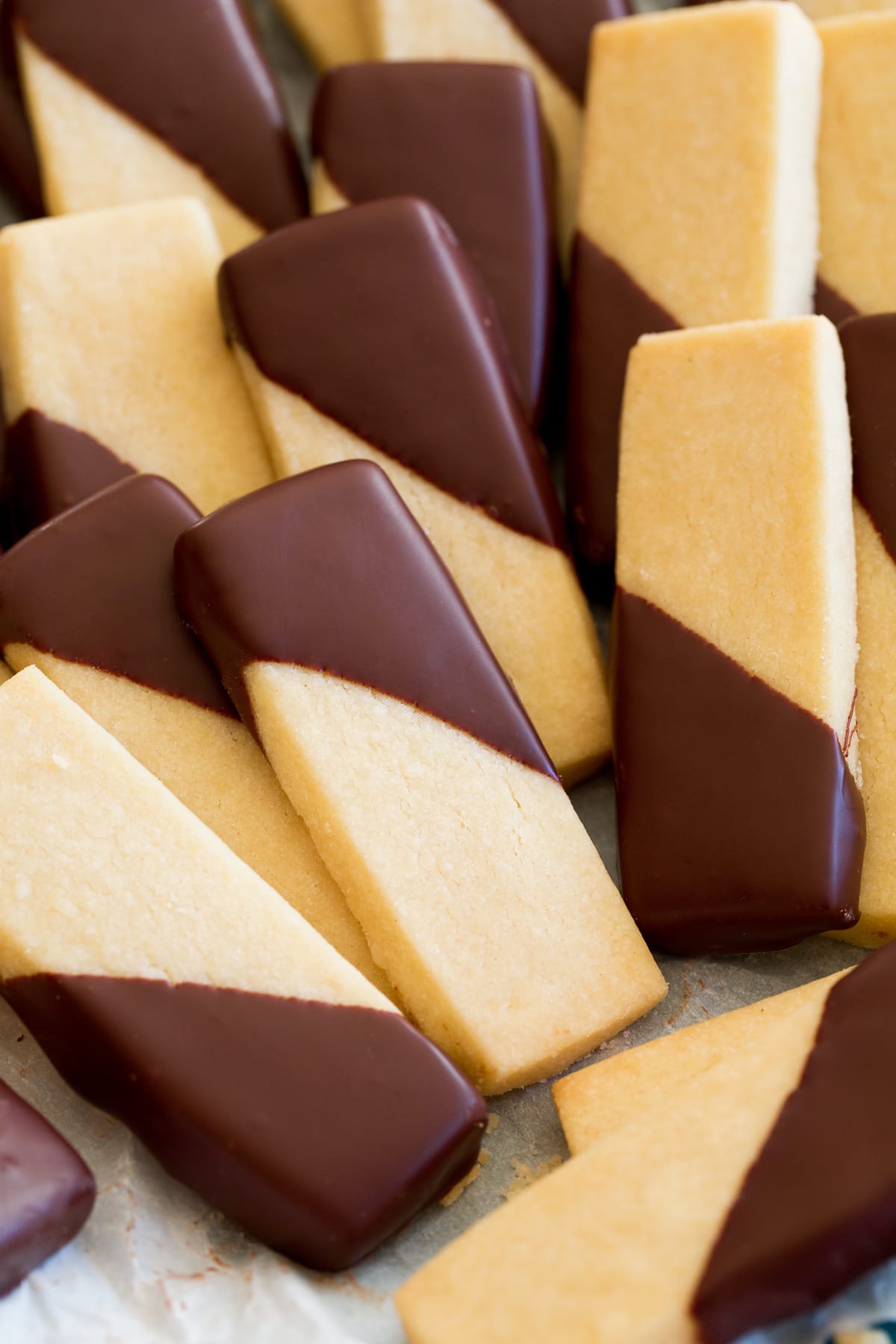 Shortbread Cookies Close up image of shortbread cookies with chocolate.