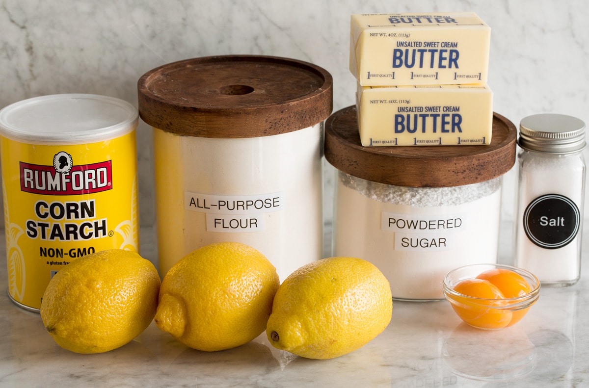 Lemon Meltaway Cookies Photo of ingredients used to make lemon meltaway cookies.