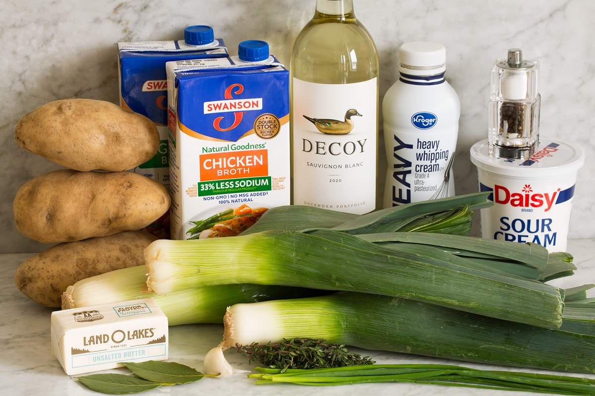 Potato Leek Soup Photo of ingredients used for potato leek soup.