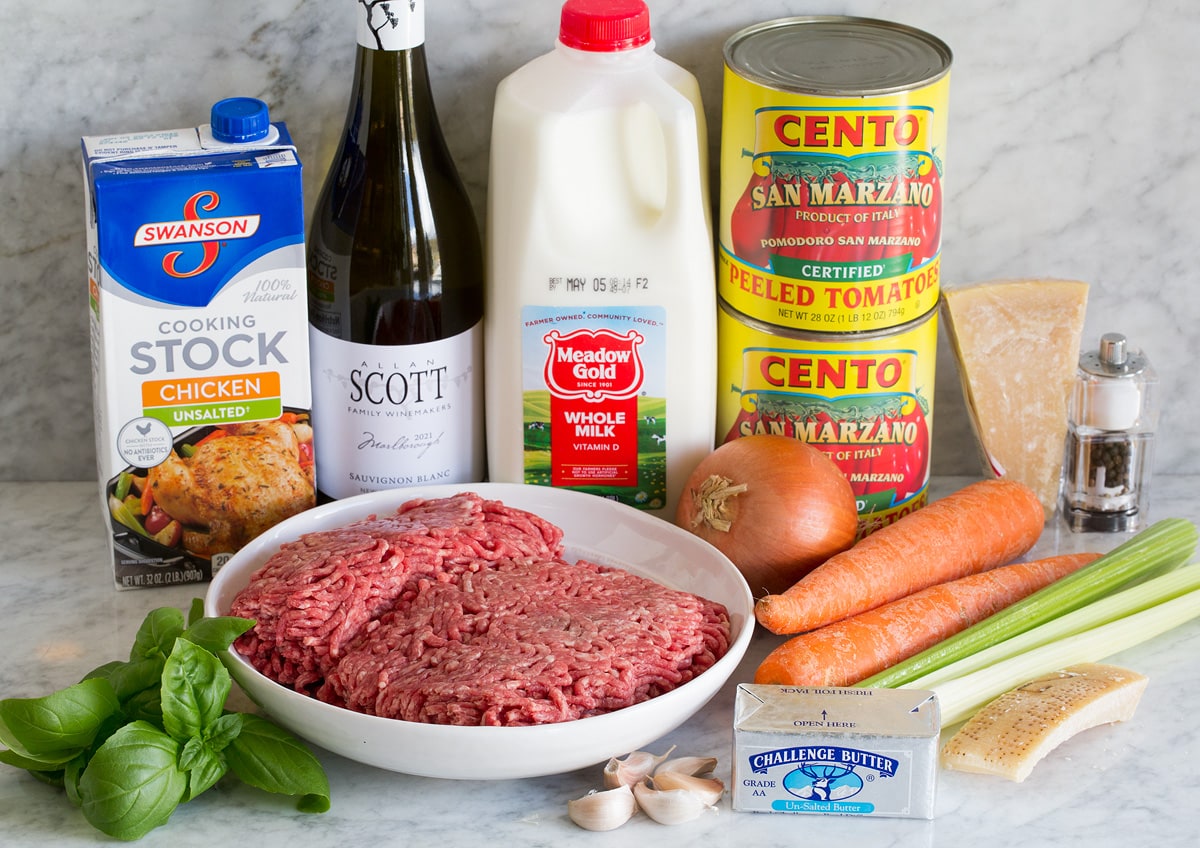 Bolognese Sauce Ingredients used to make bolognese sauce.