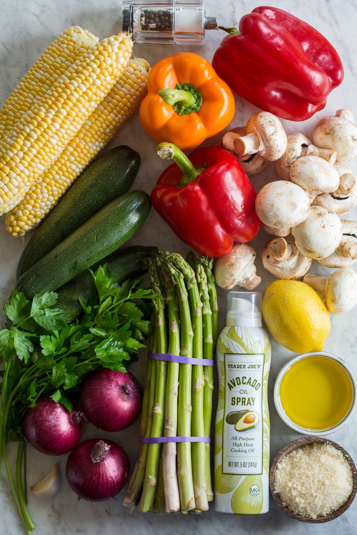 Grilled Vegetables Photo of ingredients for grilled vegetables.