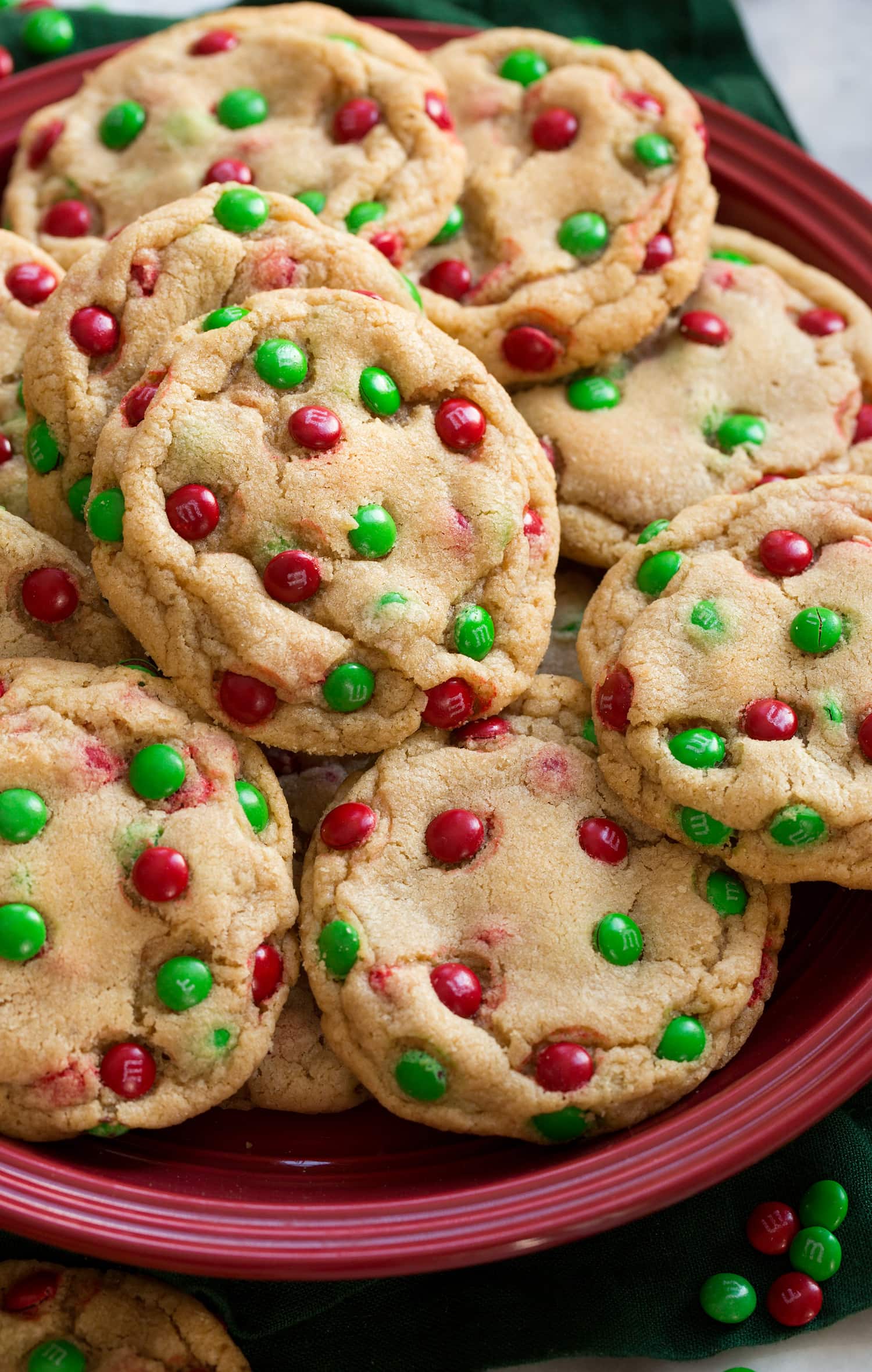 M&M Cookies Close up photo of m&m cookies.