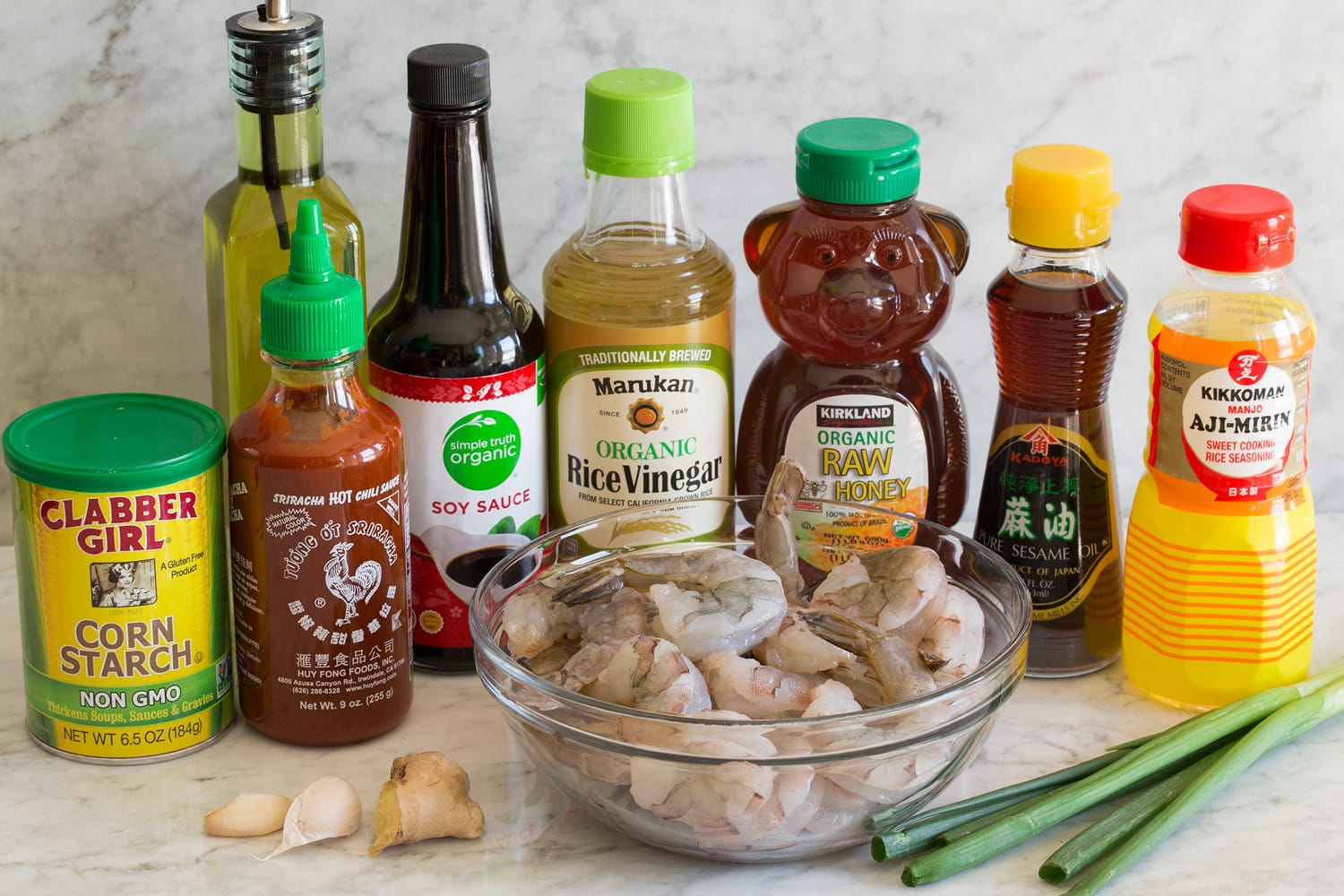 Teriyaki Shrimp Ingredients needed to make teriyaki shrimp.