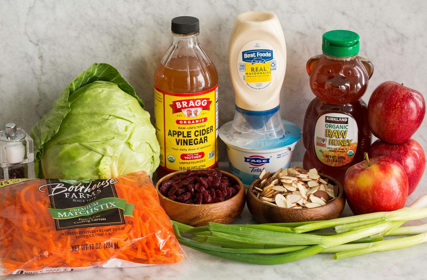 Apple Slaw Apple slaw ingredients.