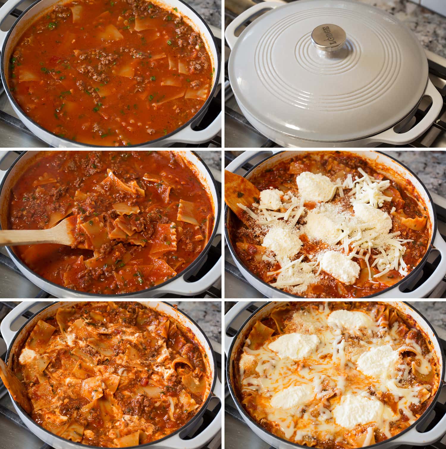 Skillet Lasagna Continued steps of skillet lasagna.