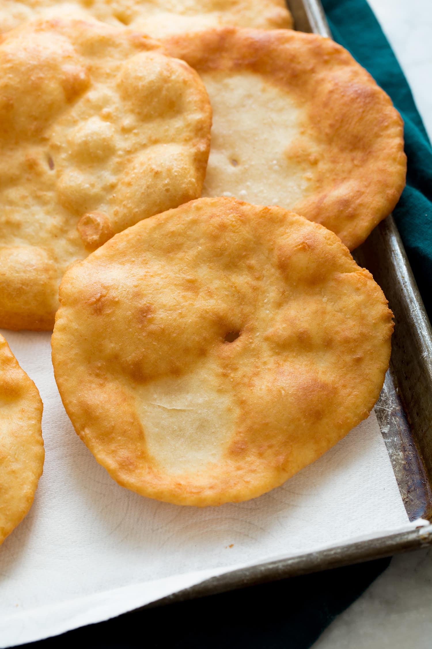 Fry Bread Golden brown deep fried fry bread.