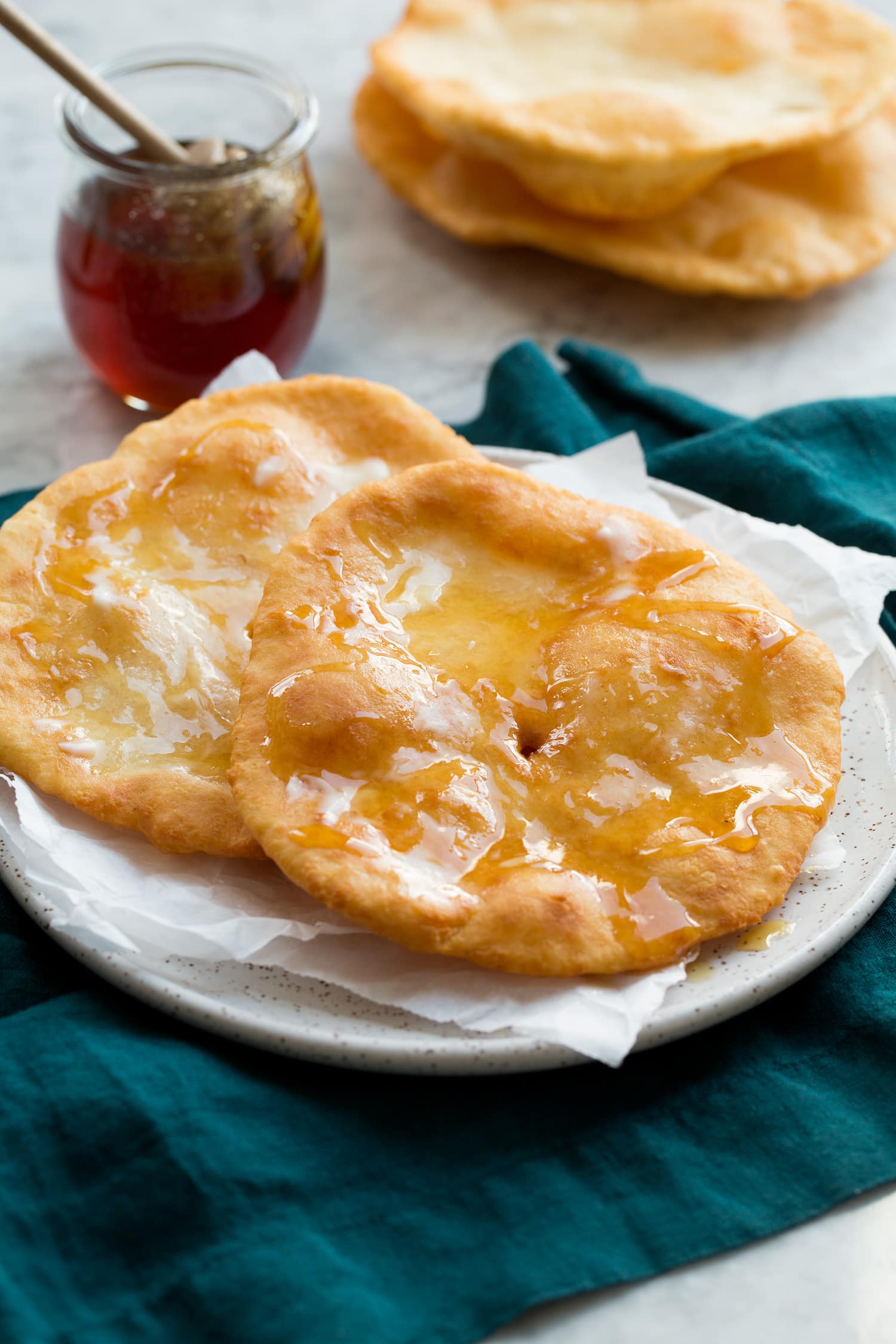Fry Bread Fry bread covered in honey butter.