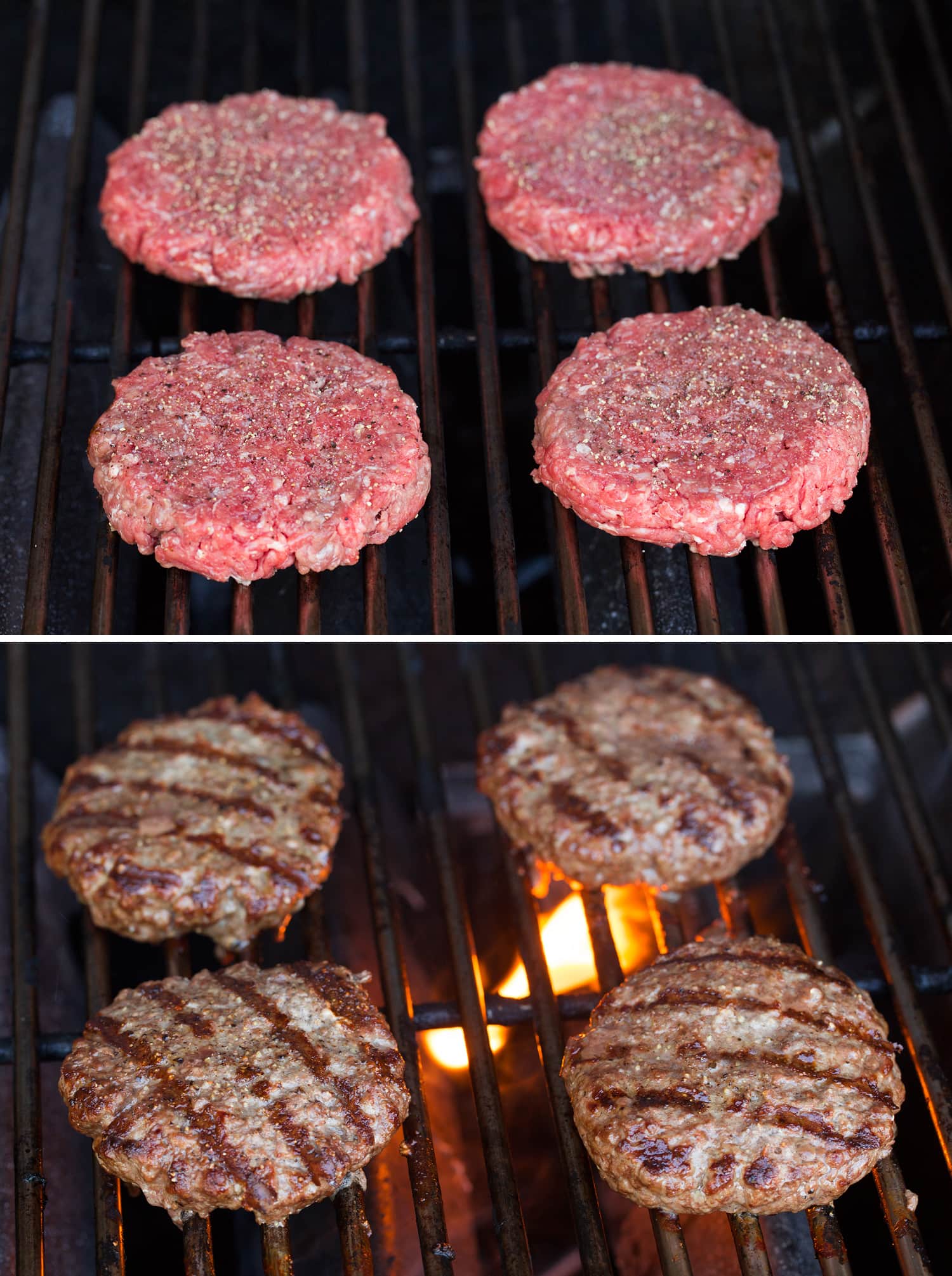 Hamburger Cooking hamburgers on the grill.