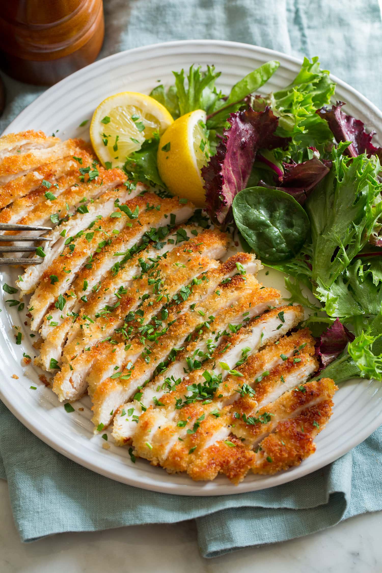 Chicken Schnitzel Sliced thin chicken schnitzel.