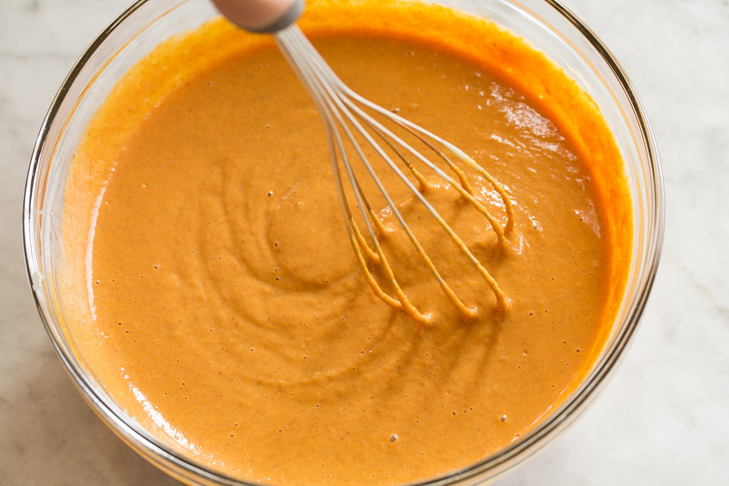 Easy Pumpkin Pie Pumpkin pie filling after mixing.