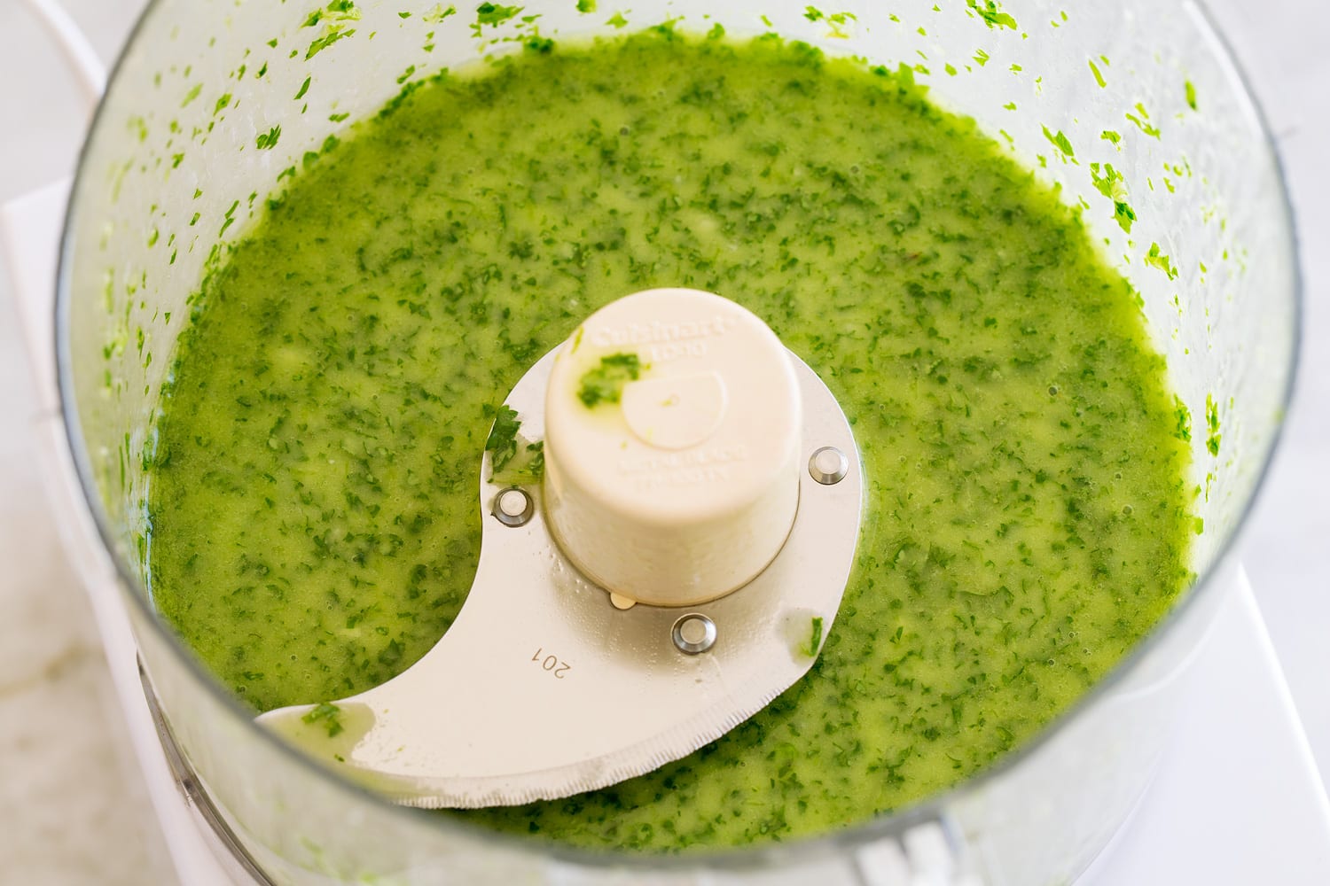 Baja Grain Bowl Cilantro lime dressing after blending.