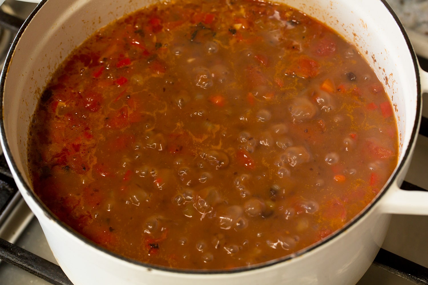 Black Bean Soup Black bean soup simmering.