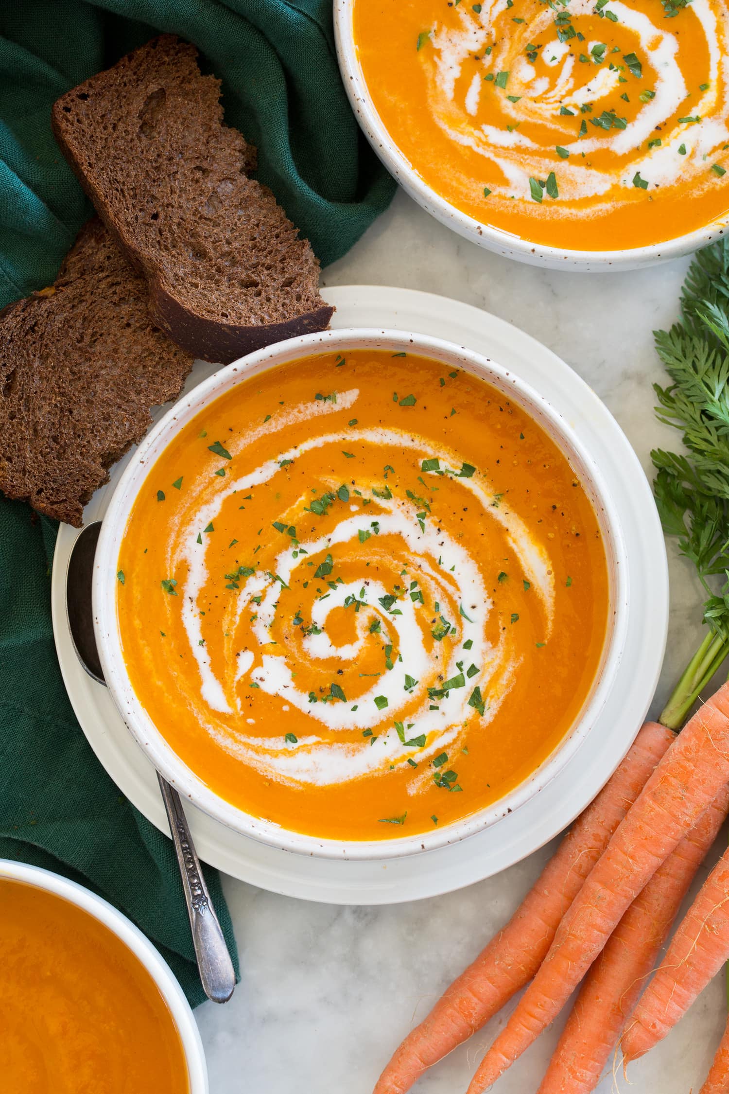 Carrot Soup Fresh carrot ginger spice soup.