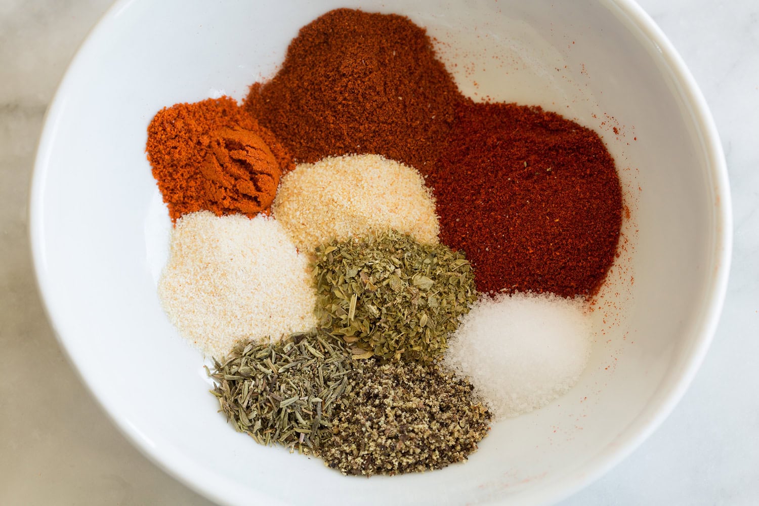 Blackened Chicken Breasts Spices for blackened chicken in a bowl.