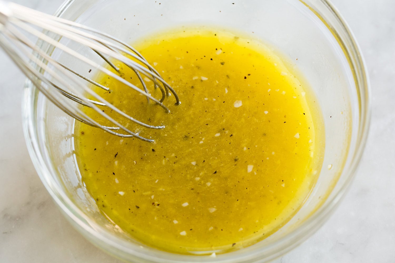 Panzanella Salad Mixed olive oil dressing mixture.