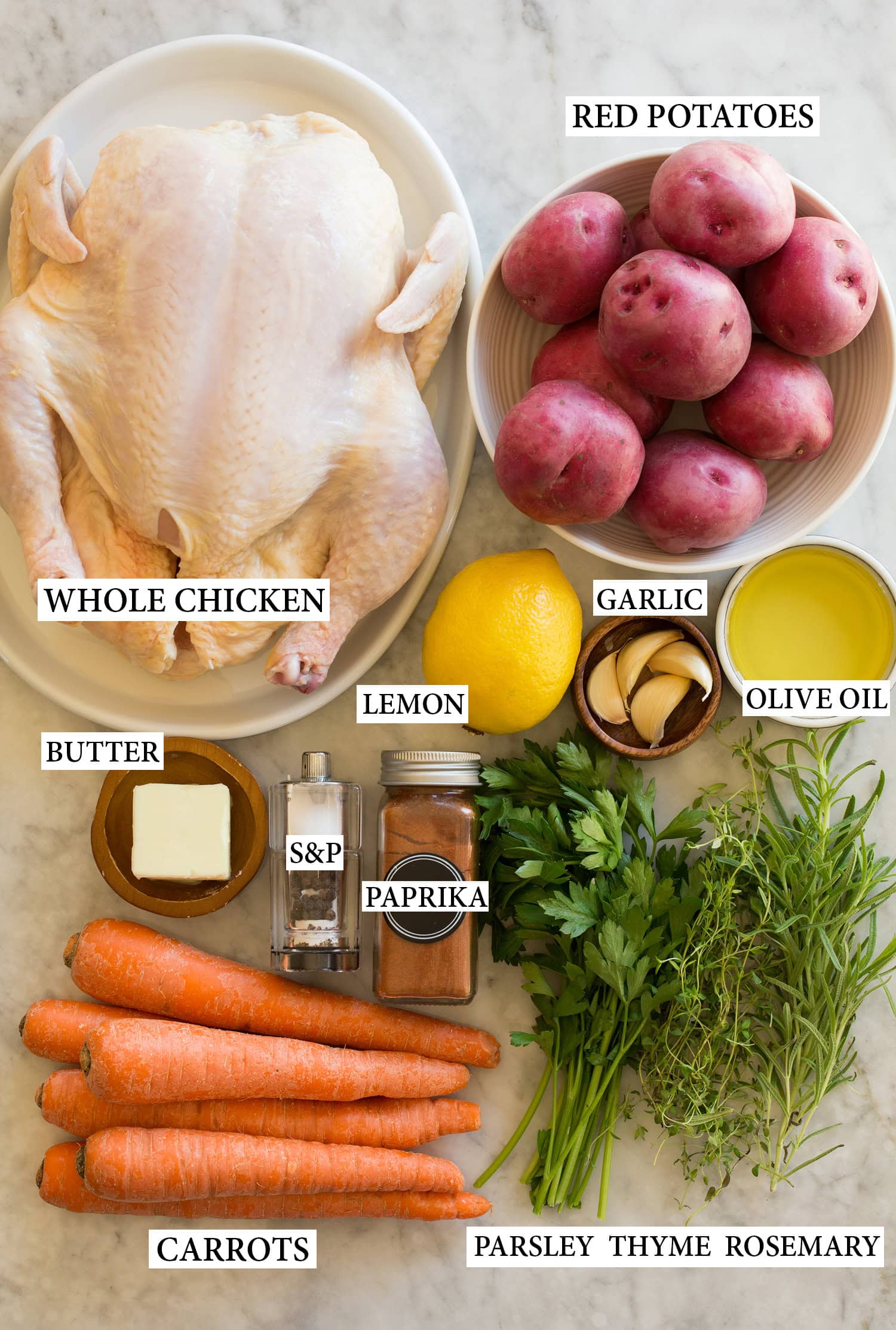 Spatchcock Chicken Ingredients used to make spatchcock chicken.