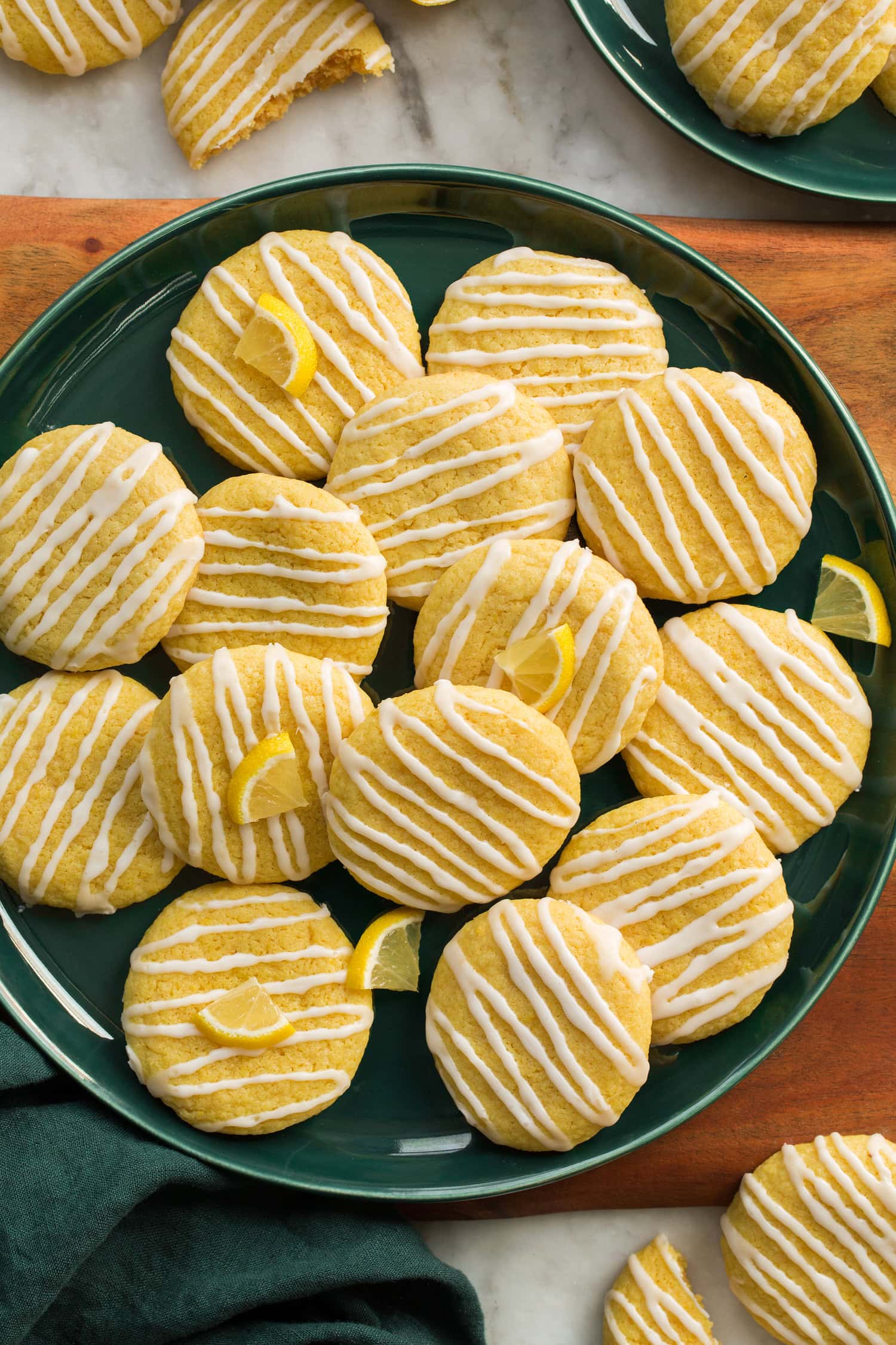 Lemon Cookies Overhead photo of homemade lemon cookies.