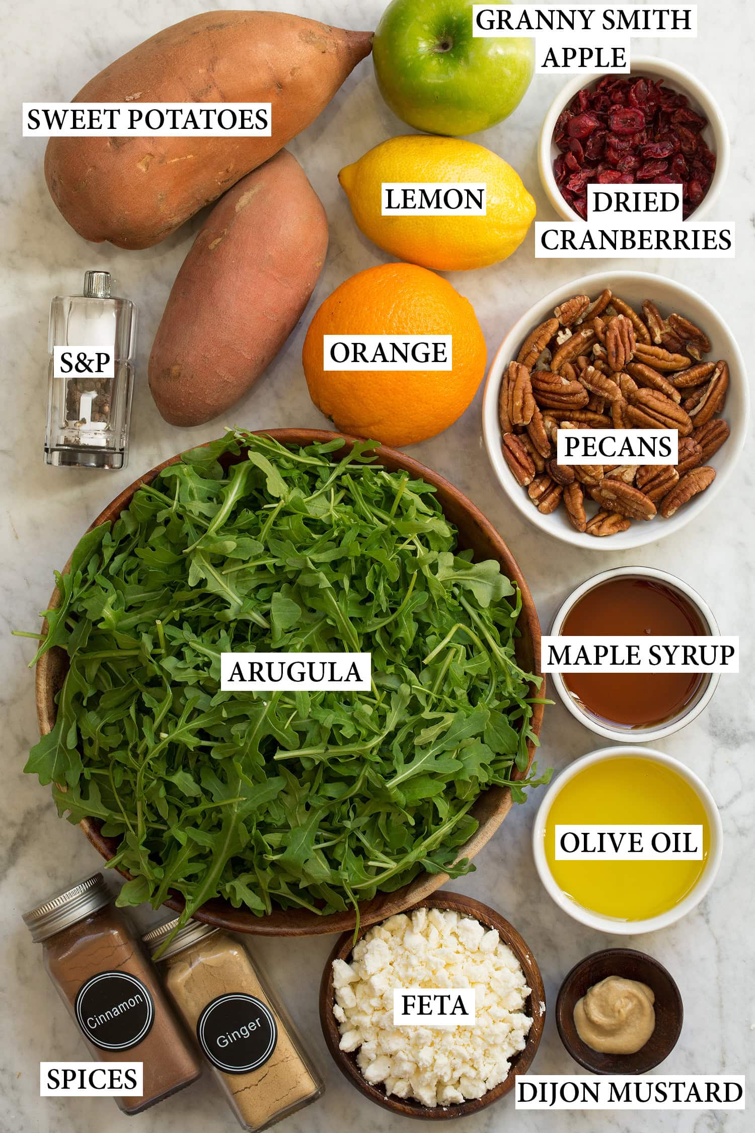 Sweet Potato Salad Ingredients used to make a sweet potato salad.